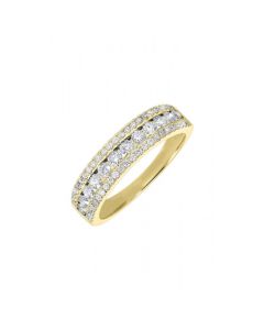 Front View 14k White Gold 1/2tdw Diamond Wedding Band