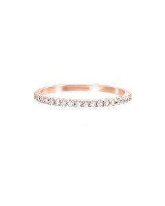 Front View 10K Rose Gold Diamond Band