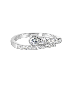 14K White Gold .50 CTW Diamond Wrap Engagement Ring