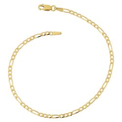 10k Yellow Gold 2.3mm Figaro Anklet