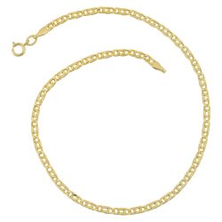 10k Yellow Gold 2.5mm Tiger Eye Link Anklet