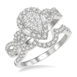 Pear Shape Shine Bright Bridal Diamond Wedding Set