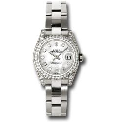 *Previously Enjoyed* Rolex White Gold Lady-Datejust 26 Watch - 42 Diamond Bezel - Mother-Of-Pearl Diamond Dial - Oyster Bracelet