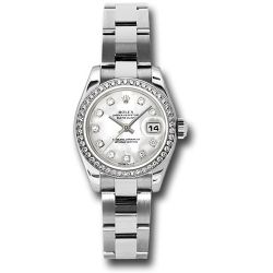 *Previously Enjoyed* Rolex Steel and White Gold Lady-Datejust 26 Watch - 46 Diamond Bezel - Mother-Of-Pearl Diamond Dial - Oyster Bracelet