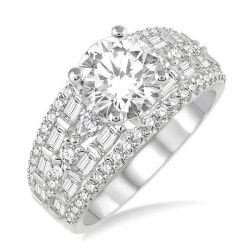 Round Shape Semi-Mount Diamond Engagement Ring