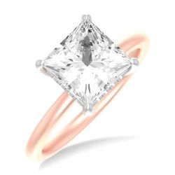 Princess Shape Semi-Mount Diamond Engagement Ring