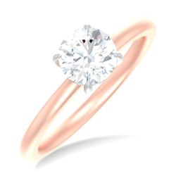 Round Shape Semi-Mount Diamond Engagement Ring