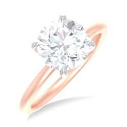 Round Shape Semi-Mount Diamond Engagement Ring