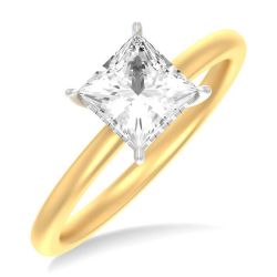 Princess Shape Semi-Mount Diamond Engagement Ring