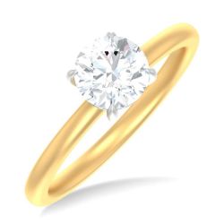 Round Shape Semi-Mount Diamond Engagement Ring