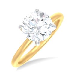 Round Shape Semi-Mount Diamond Engagement Ring