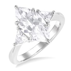 Marquise Shape Semi-Mount Diamond Engagement Ring