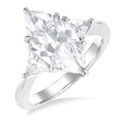 Marquise Shape Semi-Mount Diamond Engagement Ring