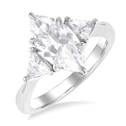 Marquise Shape Semi-Mount Diamond Engagement Ring