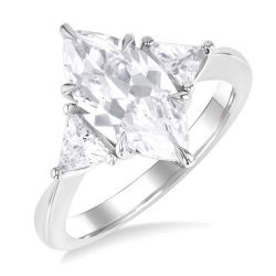 Marquise Shape Semi-Mount Diamond Engagement Ring