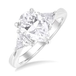 Pear Shape Semi-Mount Diamond Engagement Ring