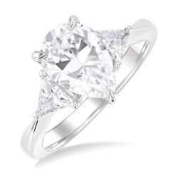 Pear Shape Semi-Mount Diamond Engagement Ring