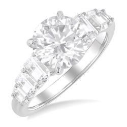 Round Shape Semi-Mount Diamond Engagement Ring