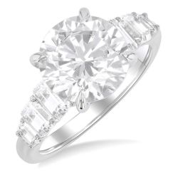 Round Shape Semi-Mount Diamond Engagement Ring