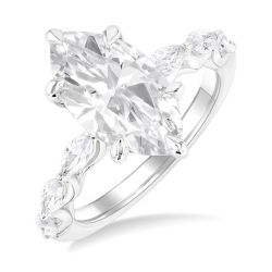 Marquise Shape Semi-Mount Diamond Engagement Ring