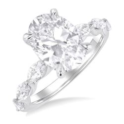 Oval Shape Semi-Mount Diamond Engagement Ring