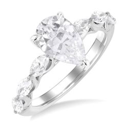 Pear Shape Semi-Mount Diamond Engagement Ring