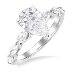 Pear Shape Semi-Mount Diamond Engagement Ring