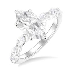 Marquise Shape Semi-Mount Diamond Engagement Ring