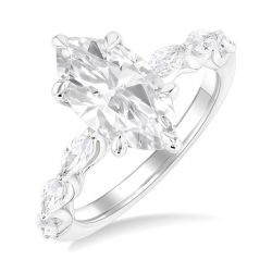 Marquise Shape Semi-Mount Diamond Engagement Ring