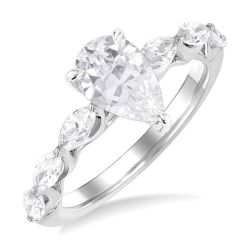 Pear Shape Semi-Mount Diamond Engagement Ring