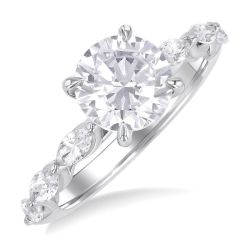 Round Shape Semi-Mount Diamond Engagement Ring