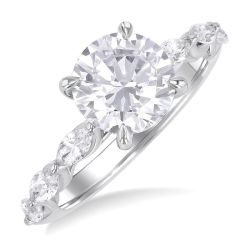 Round Shape Semi-Mount Diamond Engagement Ring