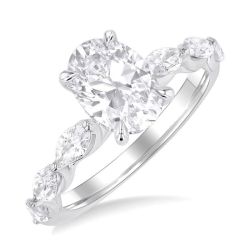 Oval Shape Semi-Mount Diamond Engagement Ring