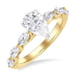 Pear Shape Semi-Mount Diamond Engagement Ring