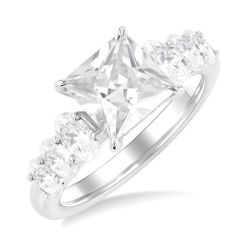 Princess Shape Semi-Mount Diamond Engagement Ring