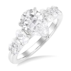 Pear Shape Semi-Mount Diamond Engagement Ring