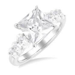 Princess Shape Semi-Mount Diamond Engagement Ring