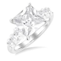 Princess Shape Semi-Mount Diamond Engagement Ring