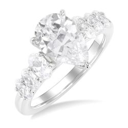 Pear Shape Semi-Mount Diamond Engagement Ring