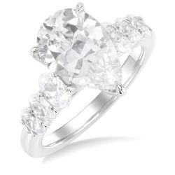 Pear Shape Semi-Mount Diamond Engagement Ring