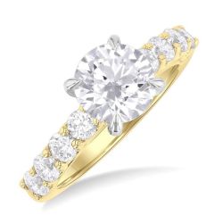 Round Shape Semi-Mount Diamond Engagement Ring