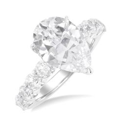 Pear Shape Semi-Mount Diamond Engagement Ring