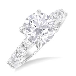 Round Shape Semi-Mount Diamond Engagement Ring