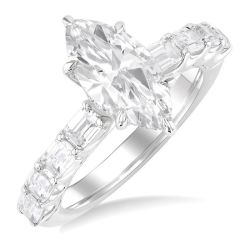 Marquise Shape Semi-Mount Diamond Engagement Ring