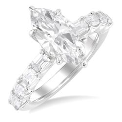 Marquise Shape Semi-Mount Diamond Engagement Ring