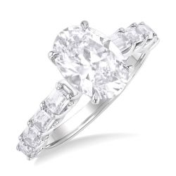 Oval Shape Semi-Mount Diamond Engagement Ring