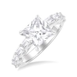 Princess Shape Semi-Mount Diamond Engagement Ring