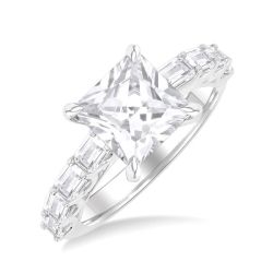 Princess Shape Semi-Mount Diamond Engagement Ring