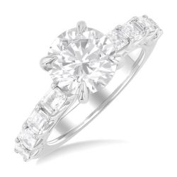 Round Shape Semi-Mount Diamond Engagement Ring