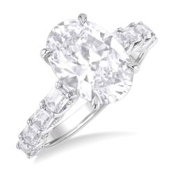 Oval Shape Semi-Mount Diamond Engagement Ring